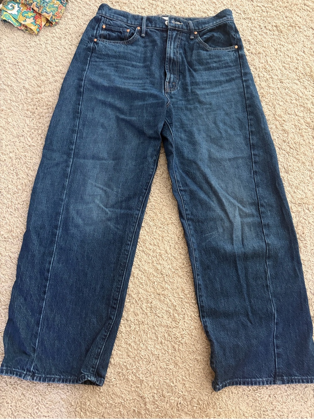 MOTHER Women’s The half pipe ankle Jeans in Dark Blue Denim size 29